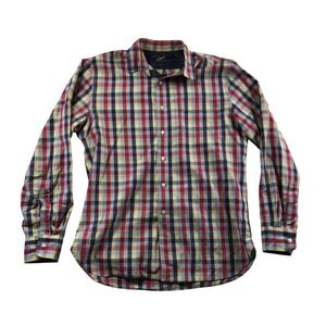 Grayers Clothiers Mens Medium Plaid Button Down Shirt Red Blue Yellow Cotton